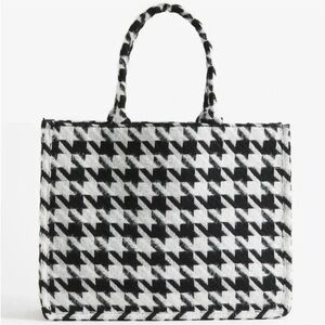 H&M B&W tote bag JACQUARD-WEAVE SHOPPER